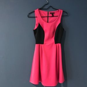 Pink Sleeveless Dress With Black Cutouts